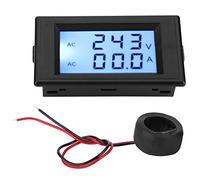 Dual Display Voltmeter Ammeter AC 80 300V 0 50A 0 100A Digital Voltage Current Meter with Current Transformer for Electrical Engineering Industrial Use Black White (Black)