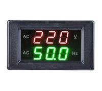 Dual Display Voltmeter LED Detector Digital AC Monitor Gauge Panel Ammeter Generator Voltmeter Frequency Meter Testing Tool Current Sense Transformer for Auto Car Motor(Black)