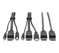 Dual DisplayPort KVM Cable Kit 4K USB 3.5 mm Audio 3xM/6ft
