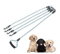 Dual Dog Leash 360° Tangle-Free - Reflective Heavy Duty, Comfortable Handle for Small/Medium/Large Dogs, Support Multiple Rope Addition (Blue 1, Four Leashes)