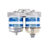 Dual Double Fuel Filter CAV Style Assembly Replacement For Ford Tractor Models 2000 2600 2610 2910 3000 3600 3610 4000 4110 4600 4610 5000 Compatible With New Holland NH Universal With Glass Bowl