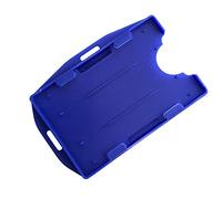 Dual Double-Sided ID Card Holder (Blue) Holds 2 Credit-Sized Cards (85mm x 54mm) - Landscape or Portrait Durable, Lightweight for Work & Events - ID Card Holder for Lanyard PCL Media ltd