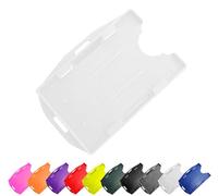 Dual Double-Sided ID Card Holder (Opaque) Holds 2 Credit-Sized Cards (85mm x 54mm) - Landscape or Portrait Durable, Lightweight for Work & Events - ID Card Holder for Lanyard PCL Media ltd