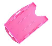Dual Double-Sided ID Card Holder (Pink) Holds 2 Credit-Sized Cards (85mm x 54mm) - Landscape or Portrait Durable, Lightweight for Work & Events - ID Card Holder for Lanyard PCL Media ltd