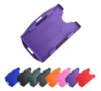 Dual Double-Sided ID Card Holder (Purple) Holds 2 Credit-Sized Cards (85mm x 54mm) - Landscape or Portrait Durable, Lightweight for Work & Events - ID Card Holder for Lanyard PCL Media ltd