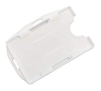 Dual Double-Sided ID Card Holder (White) Holds 2 Credit-Sized Cards (85mm x 54mm) - Landscape or Portrait Durable, Lightweight for Work & Events - ID Card Holder for Lanyard PCL Media ltd