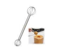 Dual-End Miso Whisk Muddler, Food Grade Stainless Steel Mini Stirring Stick, Practical Japanese Cooking Gadget for Blending Miso Paste, Egg Liquid and Condiments (Silver,1PCS)