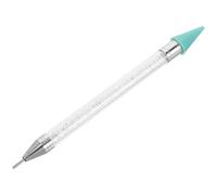 Dual End Nail Art Dotting Pen Acrylic White Rhinestone Picker | Versatile Creations, Easy Use for Professionals and Beginners, Manicure Supplies, Compact Design, White Finish