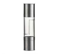 Dual-End Salt and Pepper Grinder Set - 2-in-1 Manual Spice Mill with Adjustable Ceramic Blades, Stainless Steel Body for Sea Salt, Black & White Pepper, Sichuan Peppercorns (Silver Stainless Steel)