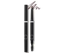 Dual-Ended Angled Tip Brow Pencil And Spoolie Brush - Retractable Medium Brown Makeup For Natural Everyday Definition, Easy Grooming, Precise Shaping & Blending, Waterproof Long-Lasting Matte Finish