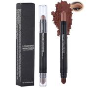 Dual-Ended Brown Eyeshadow Stick With Integrated Blending Brush, 2 g