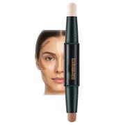 Dual-Ended Contour Stick - 2-In-1 Cream Bronzer & Highlighter Stick - Smooth Blendable Contour Sculpting Makeup for Cheeks, Nose & Jawline, for Light Skin Tone