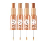 Dual-Ended Contour Stick,4 Colors Double-ended Cream Bronzer Stick,2-In-1Contour & Highlight Pen,Buildable Formula,Long Lasting Highly Pigmented Sweat Proof For A Naturally Sculpted Look