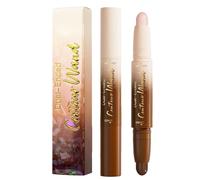 Dual-Ended Cream Contour & Highlighter Stick 2-in-1 - Waterproof,Long-Lasting Sculpting & Bronzer Stick for Cool Toned Contour,Full Coverage Concealer for Face,Body & Mature Skin,23-TAN