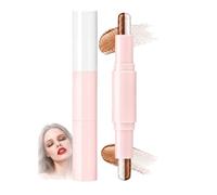 Dual-Ended Cream Eyeshadow Stick in Brown Earth Tones & Shimmer for Gradient Eye Looks - Smooth Glide, Water-Resistant, Blendable, Long-Wearing Formula for Office, Everyday & Travel
