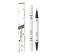 Dual-Ended Faux Freckle Stamp Eyebrow Pencil - Brow Taming Makeup Pen With Waterproof Long-Lasting Fine Tip And Spoolie For Natural Sun-Kissed Look Effortless Grooming Liner Dark Light Brown Black