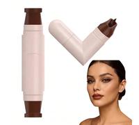 Dual-Ended Foldable Precision Liquid Pen & Cat-Eye Stamp in Natural Brown - Smudge-Proof Waterproof Long-Lasting Eyeliner for Winged Makeup, Easy Application & Daily Wear, Soft Pink Design