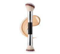 Dual-Ended Foundation & Powder Brush, 2 in 1 Large Flat/Angled Top Contouring Brush and Kabuki Brush for Flawless Makeup Tools Application of Liquid, Loose Powder, Cream, Blush