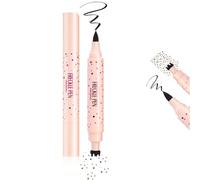Dual-Ended Freckle Pen, 2 in 1 Faux Freckles Stamp with Soft Dots Pen for Natural Lifelike Look, Magic Fake Freckles Marker Stain Waterproof Long Lasting Sun-Kissed Makeup (2 in 1 Dark Brown)