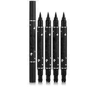 Dual-Ended Liquid Eyeliner Stamp Set, Waterproof & Smudge-Proof Makeup Pens - 5 Pcs Creative Winged Liner Tools with Precision Fine Tip & Stamps for Easy Application, Daily Wear and Special Occasions