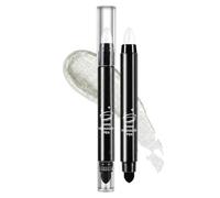 Dual-Ended Pearlescent Cream Eyeshadow Stick with Waterproof Smudge-Proof Formula - Glide-On Pen with Blending Sponge for White Shimmer and Glitter Eye Makeup, Long-Lasting for Everyday and Evening