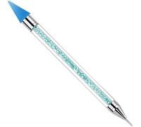 Dual-Ended Rhinestone Picker Dotting Pen For Nail Art - Wax Pencil With Blue Handle, Perfect For Picking Up Jewel Gems, Crystals And Studs, Blue