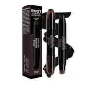 Dual-Ended Root Touch Up Stick, Double Head Root Touch Up, Instant Grey Coverage & Hairline Cover Up, Long-Lasting & Waterproof Hairlines Powder For Women Men, Volume & Natural Look (Black)