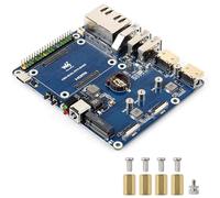 Dual Ethernet Base Board for Raspberry Pi CM5, 2.5G & 1G RJ45 Ports, Dual 4K Display, Dual MIPI, NVMe SSD Boot Support, Compatible with for Raspberry Pi Compute Module 5 Lite/eMMC