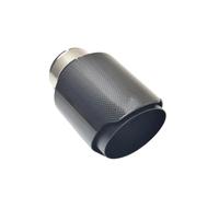 Dual Exhaust Pipes 2.5" 3inch 4.5inch Tip Carbon Fiber Tail Throat Stainless Steel Muffler With Glossy Black Finish Exhaust Nozzle Rear Exhaust Pipe End Throat(IN57-OUT76MM)