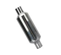 Dual Exhaust Pipes Car Exhaust System Muffler Pipe Silver 51MM 57MM 63MM 76MM Stainless Steel For Sport Racing Accessries Universal Boost Rear Exhaust Pipe End Throat(63x101x63)