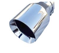 Dual Exhaust Pipes Stainless Steel Single The Flat Edge Universal Muffler Tail Throat Car Exhaust Pipe(51MM IN-101MM OUT)