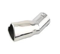 Dual Exhaust Tip Universal 63mm Stainless Steel Colored Tailpipe Design Of Heart-shaped Exhaust Pipe Muffler Dual Muffler Tip(Silver bent)