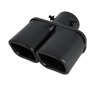 Dual Exhaust Tip Universal Inlet 63mm 2.5-inch Single Double Pipe Stainless Steel Square Tailpipe Throat Auto Exhaust Muffler Dual Muffler Tip(Black straight)