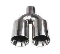 Dual Exhaust Tips Muffler Tail Pipe 63mm Inlet 89mm Outlet Polished Stainless Steel Weld-On Tips For Cars Trucks HETEVSCCK(Symmetrical)