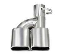 Dual Exit Square Exhaust Muffler For Toyota Noah For Voxy For 80 Series For C-HR Tailpipe Muffler Car Rear Tail Throat Exterior Decoration(Silver)