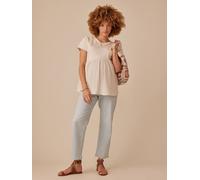 Dual Fabric T-Shirt for Maternity by ENVIE DE FRAISE sandy beige