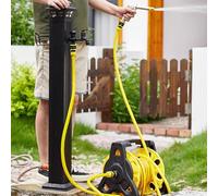 Dual Faucet Water Spigot - Outdoor Freeze-Proof Garden Hydrant with Solar LED Light for Easy Access and Illumination