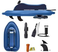 Dual-Fin Watercraft Inflatable Motorboat for 2 Adults | 485lb Capacity | 7km/h Max Speed | 130Min Runtime | Ideal for Pool, Lake, Ocean