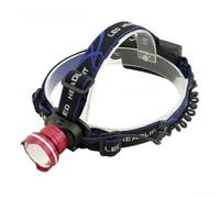 Dual Fisheye Lens Headlamp with For T6 LED and Adjustable Beam, Rechargeable Battery Support, Ergonomic Headband for Outdoor Use (Red)