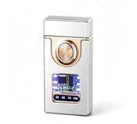 Dual-Flame Lighter with Five Ignition Modes - Voice, Airflow, Vibration, Button Activation, Windproof, Butane Refillable