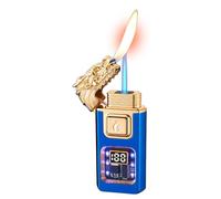 Dual-Flame Lighter with Multiple Ignition Methods, Transparent Air Window, Portable and Refillable for Camping, Candles, Gifts - Perfect for Outdoor Activities