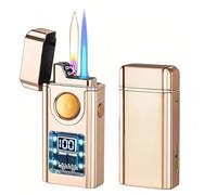 Dual-Flame Lighter with Three Flame Modes and Multiple Ignition Methods - Perfect for BBQs, Candles, Outdoor Use and a Great Gift for Men