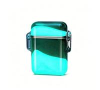 Dual-flame, quicksand, windproof, refillable lighter Durable metal construction Transparent fuel tank Adjustable flame size Perfect for outdoor use and as a gift (fuel not included)(Blue3)