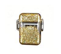 Dual-flame, quicksand, windproof, refillable lighter Durable metal construction Transparent fuel tank Adjustable flame size Perfect for outdoor use and as a gift (fuel not included)(Yellow4)