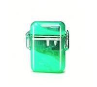 Dual-flame, quicksand, windproof, refillable lighter Durable metal construction Transparent fuel tank Adjustable flame size Perfect for outdoor use and as a gift (fuel not included)(Green)