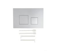 Dual Flush Plate for Geberit Sigma01 Sigma10 Sigma20 Sigma21 Sigma30 Sigma50 Sigma60, Chrome Buttons, Plastic Material, 164x246x12mm Size, Silver Finish for Bathroom Toilets(Silver)