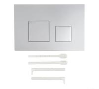 Dual Flush Plate Toilet Push Button, For GEBERIT Flush Plate Sigma01 / Sigma20 / Sigma21 / Sigma30 / Sigma50 UP300 (Silver), Chrome Frame Bathroom Accessory