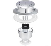 Dual Flush Push Button For Toilet Cistern Replacement With 20mm 40mm 50mm 60mm Aperture In Black Gold Gold Chrome Finish For Fluidmaster And Skylo Models(Chrome+Ring)