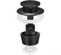 Dual Flush Push Button For Toilet Cistern Replacement With 20mm 40mm 50mm 60mm Aperture In Black Gold Gold Chrome Finish For Fluidmaster And Skylo Models(Black+Ring)
