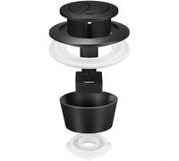 Dual Flush Push Button Toilet Cistern, Featuring Apertures 20mm 40mm 50mm 60mm Suitable For Fluidmaster PRO550UK And Skylo(Black+Ring)
